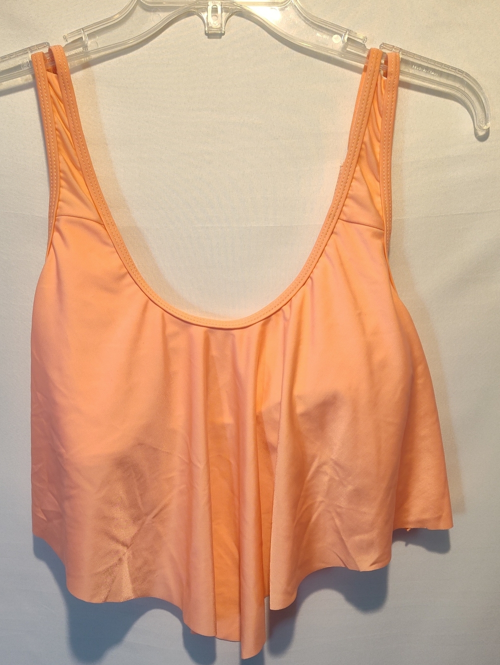 Peach Flowy Tankini Top, Sz L